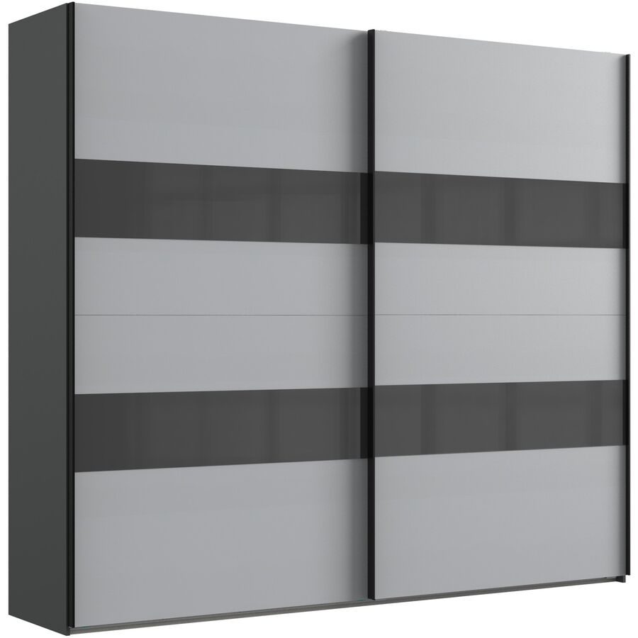 Kleiderschrank Akshay Grau Holzwerkstoff 270 cm 65 cm 236 cm - Farbe: Hellgrau - Kleiderschrank