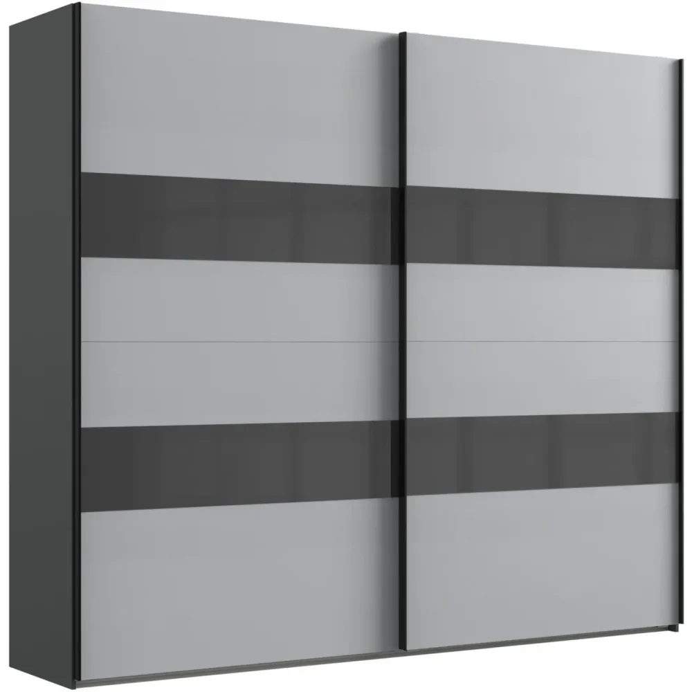 Kleiderschrank Akshay Grau Holzwerkstoff 270 cm 65 cm 236 cm - Farbe: Hellgrau - Kleiderschrank