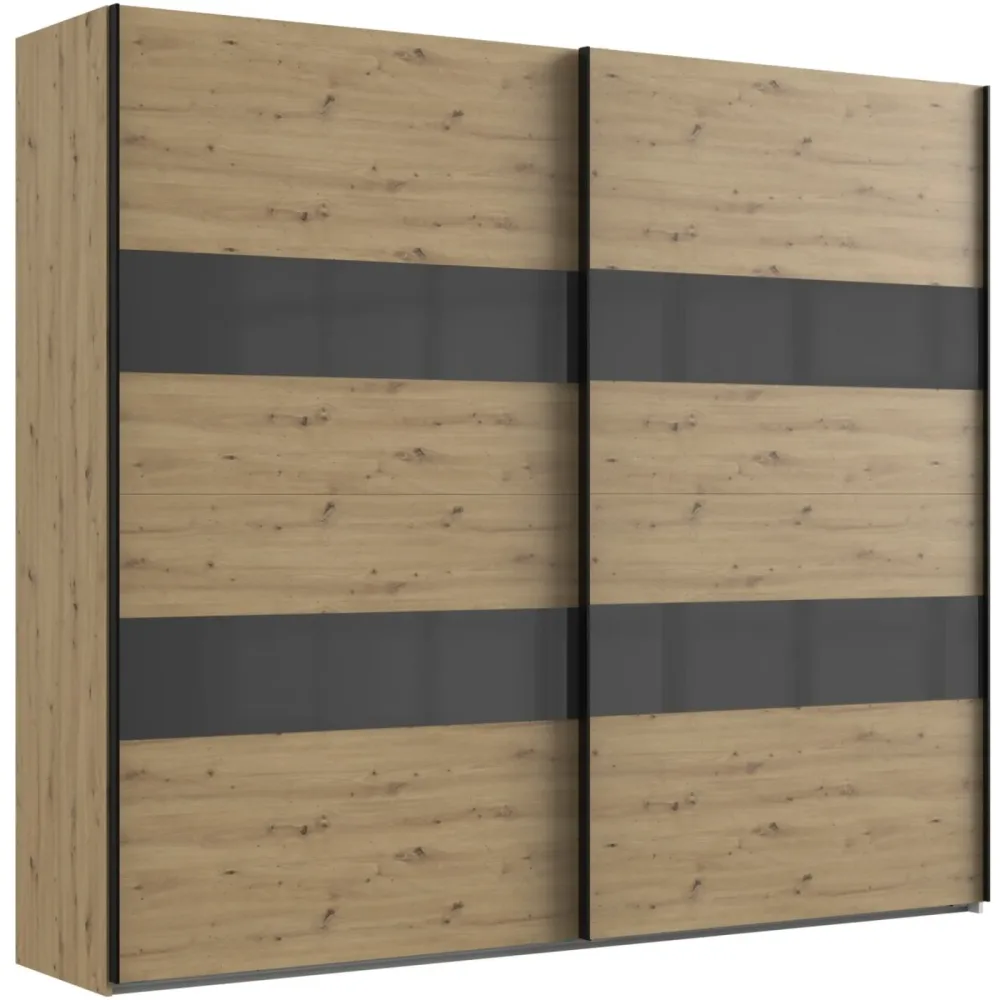 Kleiderschrank Akshay Braun Holzwerkstoff 270 cm 65 cm 236 cm - Farbe: Eiche Nachbildung - Kleiderschrank