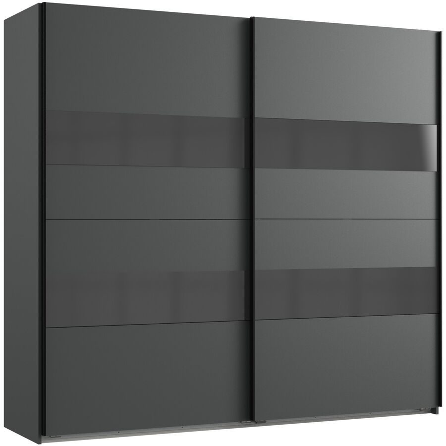 Kleiderschrank Akshay Grau Holzwerkstoff 225 cm 65 cm 208 cm - Farbe: graphit - Kleiderschrank