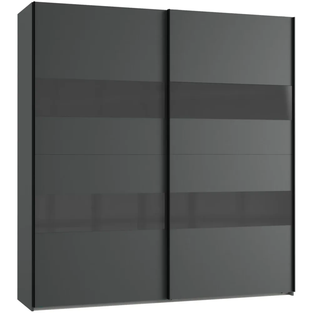 Kleiderschrank Akshay Grau Holzwerkstoff 225 cm 65 cm 236 cm - Farbe: graphit - Kleiderschrank