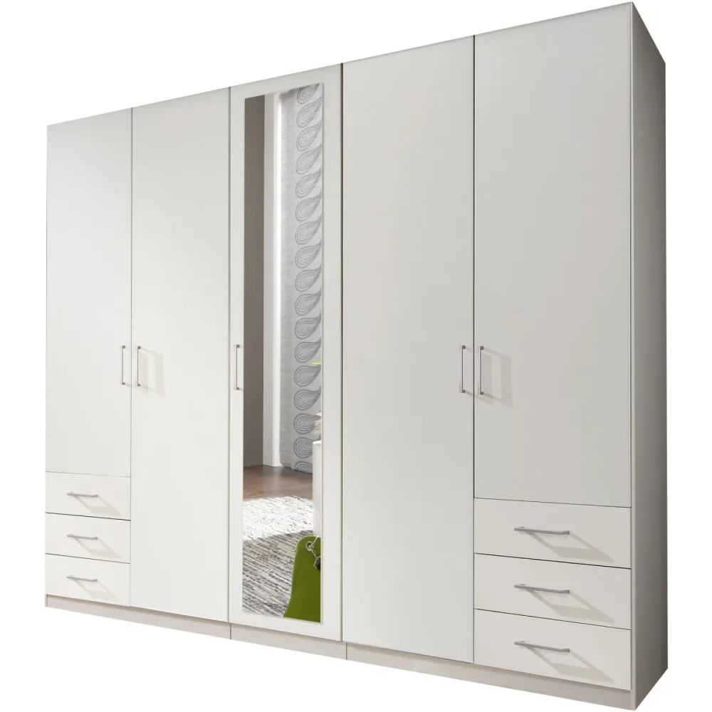 Kleiderschrank Foley Weiss Holzwerkstoff 225 cm 58 cm 208 cm - Kleiderschrank