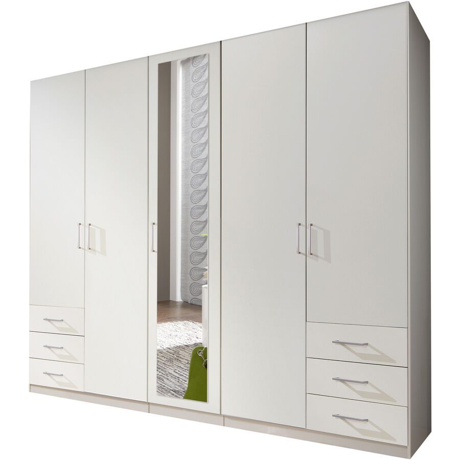 Kleiderschrank Foley Weiss Holzwerkstoff 225 cm 58 cm 208 cm - Kleiderschrank