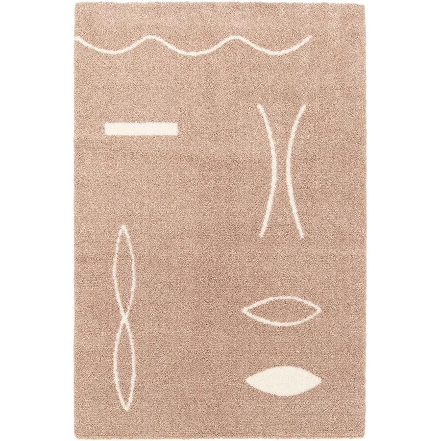 Teppich Lily Rosa/Weiss Polyester 200 cm 290 cm - Farbe: rosa, weiss - Teppich