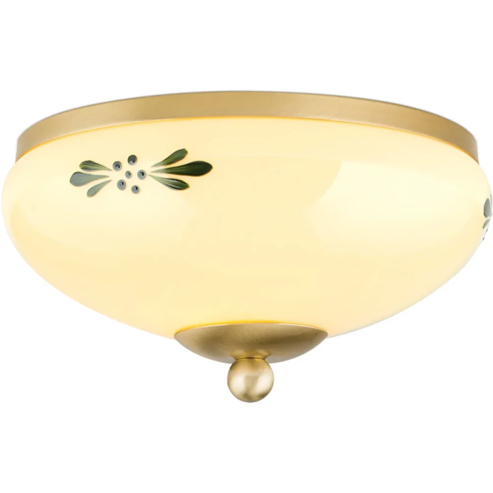 Deckenlampe Landhaus Stahl/Glas 21 cm 11 cm - Farbe: messing matt - Material: Glas/Stahl - Deckenlampe