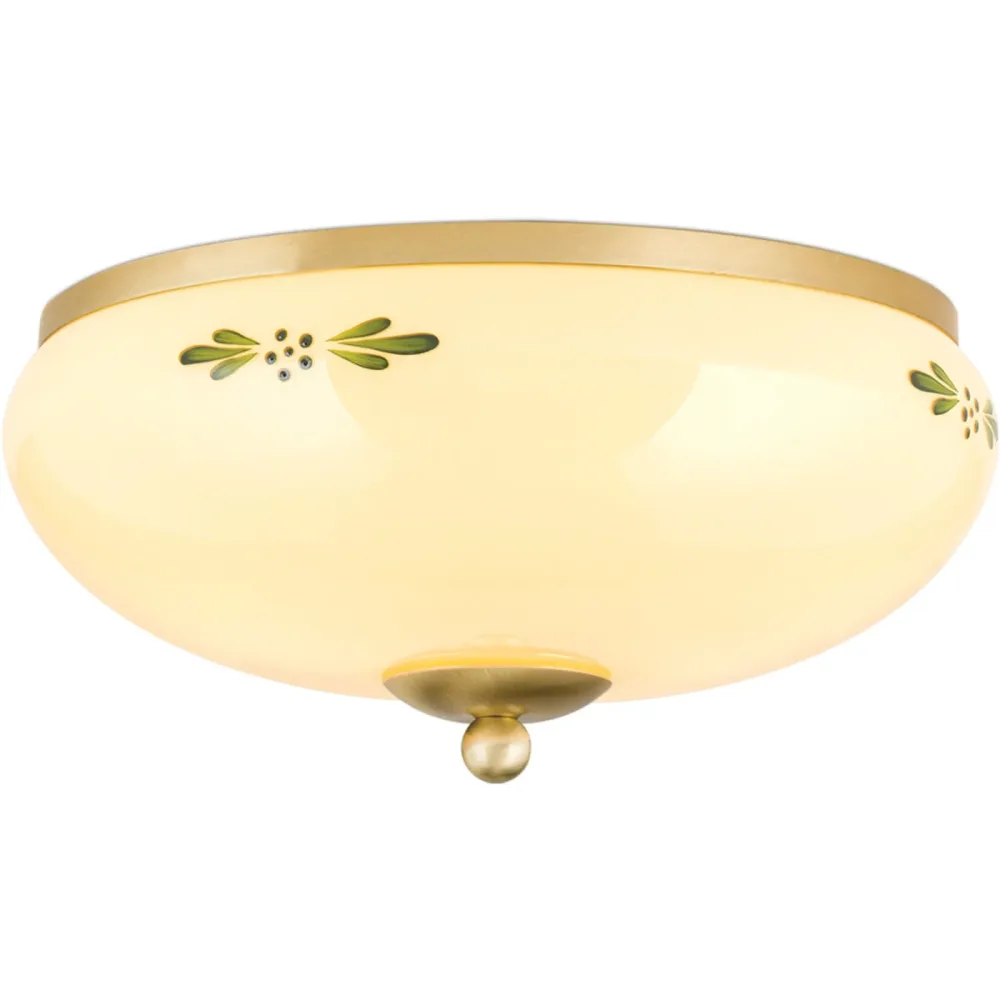 Deckenlampe Landhaus Stahl/Glas 28 cm 14 cm - Farbe: messing matt - Material: Glas/Stahl - Deckenlampe