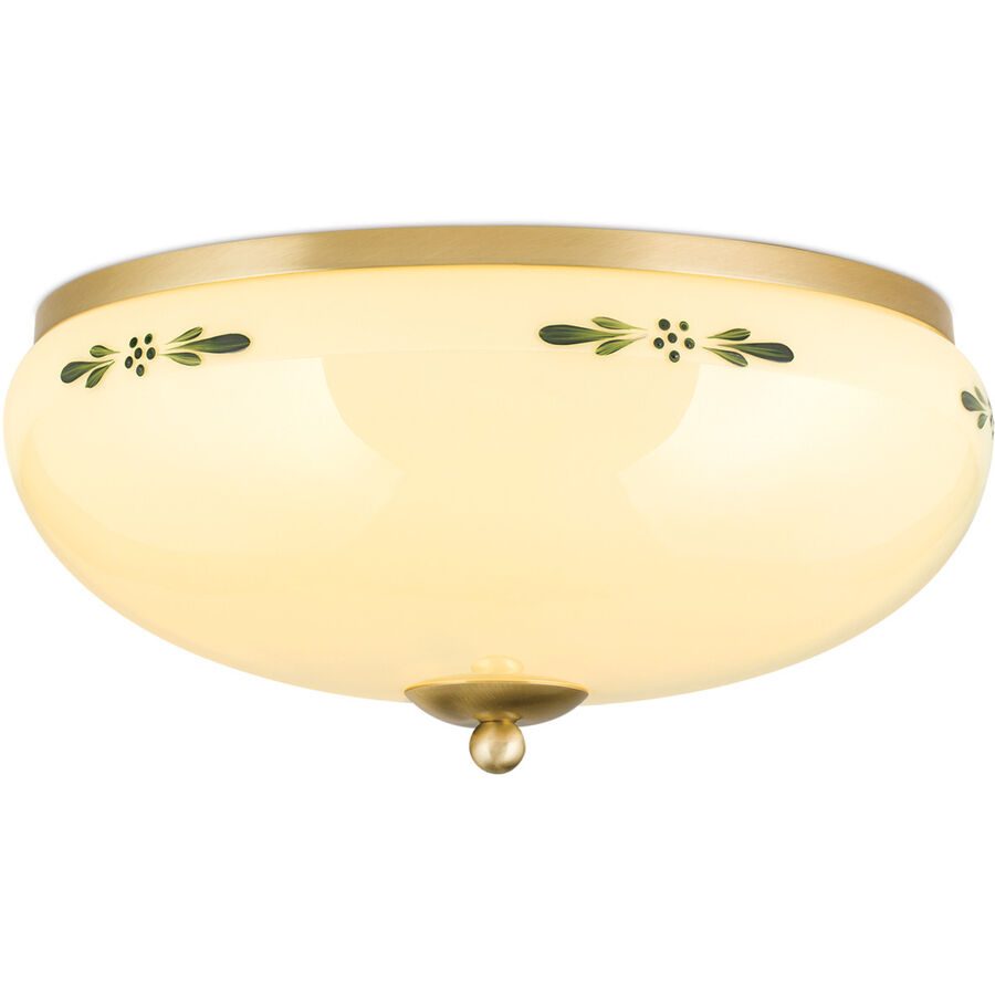 Deckenlampe Landhaus Stahl/Glas 35 cm 17 cm - Farbe: messing matt - Material: Glas/Stahl - Deckenlampe