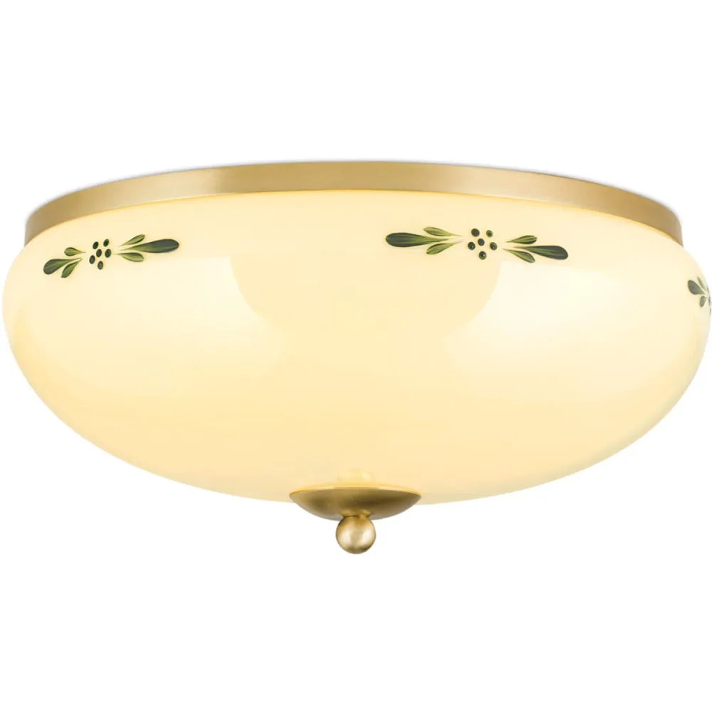 Deckenlampe Landhaus Stahl/Glas 35 cm 17 cm - Farbe: messing matt - Material: Glas/Stahl - Deckenlampe