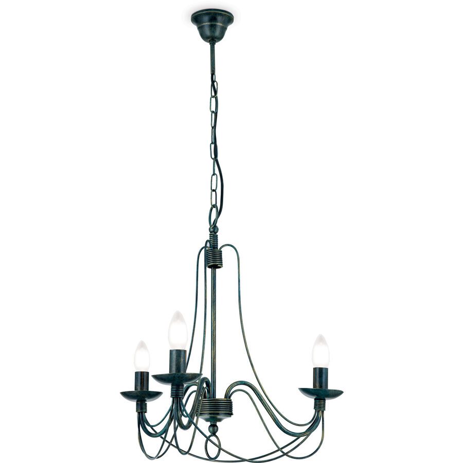 Kronleuchter Vela Grün/Schwarz Stahl 50 cm 50 cm - Farbe: Schwarz/grün - Kronleuchter