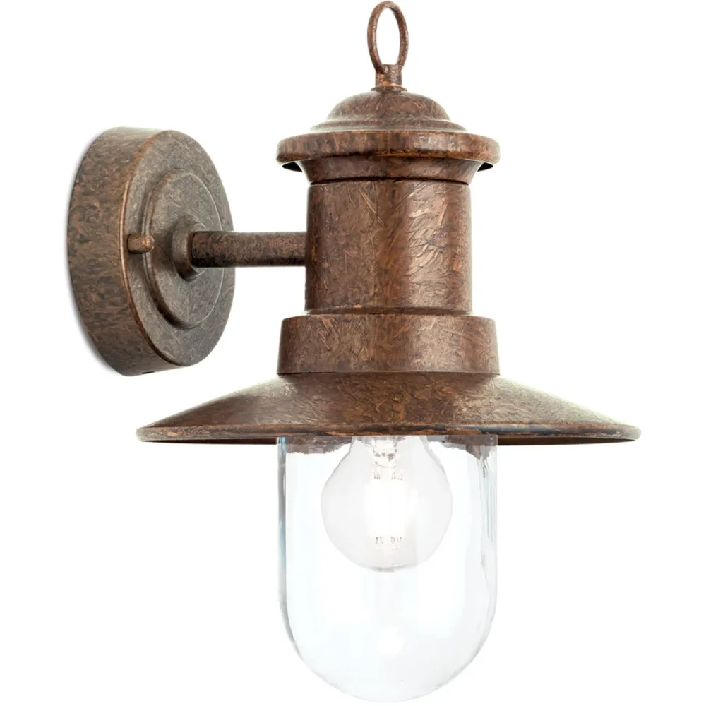 Wandlampe aussen Leonie Braun Stahl/Glas 22 cm 32 cm - Material: Glas/Stahl - Wandlampe aussen