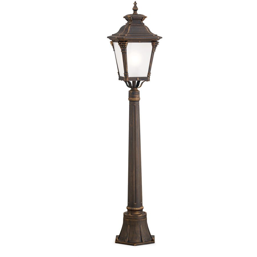 Aussenlampe Aiko 23 cm 117 cm - Farbe: Patina - Material: Siluminguss/Glas - Aussenlampe