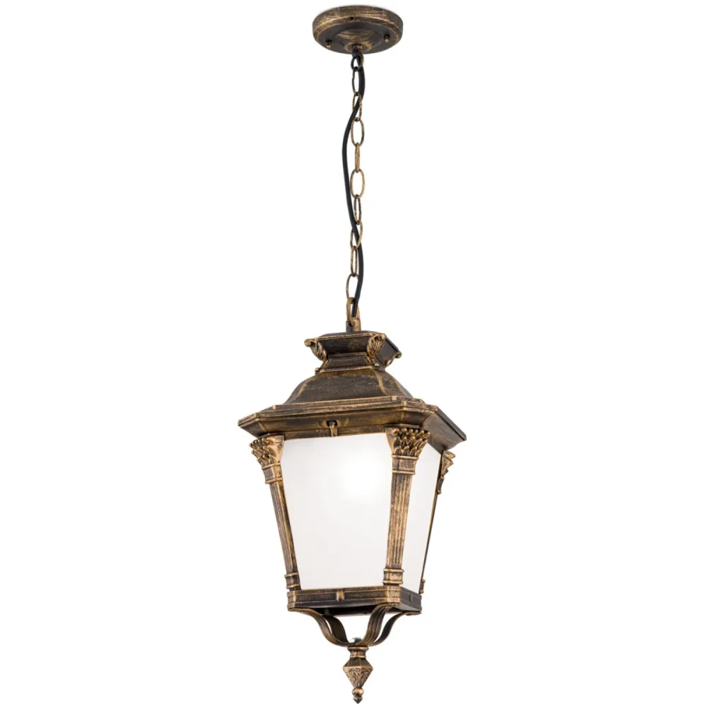 Deckenlampe aussen Aiko 23 cm 46 cm - Farbe: Patina - Material: Siluminguss/Glas - Deckenlampe aussen