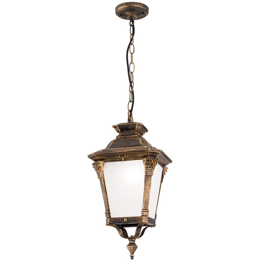 Deckenlampe aussen Aiko 23 cm 46 cm - Farbe: Patina - Material: Siluminguss/Glas - Deckenlampe aussen