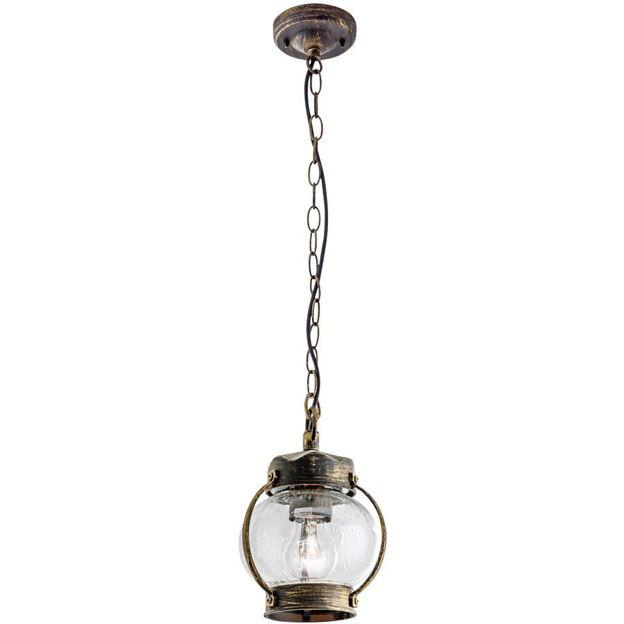 Deckenlampe aussen Taverna Gold/Schwarz 14 cm 21 cm - Farbe: schwarz-gold - Material: Siluminguss/Glas - Deckenlampe aussen