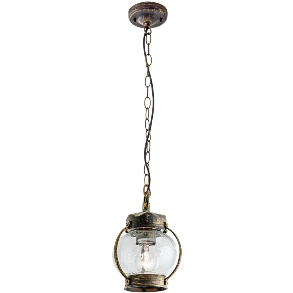 Deckenlampe aussen Taverna Gold/Schwarz 14 cm 21 cm - Farbe: schwarz-gold - Material: Siluminguss/Glas - Deckenlampe aussen