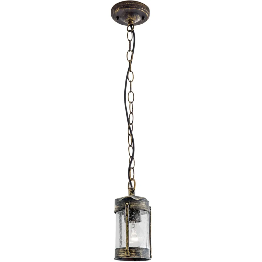 Deckenlampe aussen Taverna Gold/Schwarz 11 cm 21 cm - Farbe: schwarz-gold - Material: Siluminguss/Glas - Deckenlampe aussen