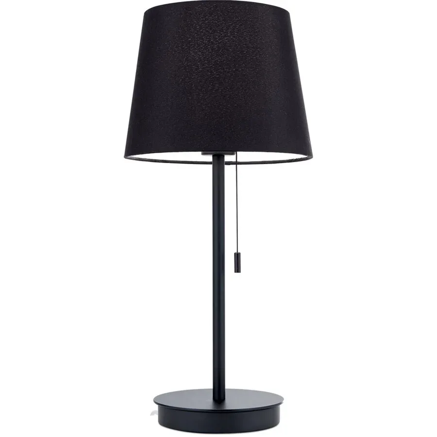 Tischlampe Ludwig Schwarz Stahl/Leinen 23.5 cm 50 cm - Tischlampe