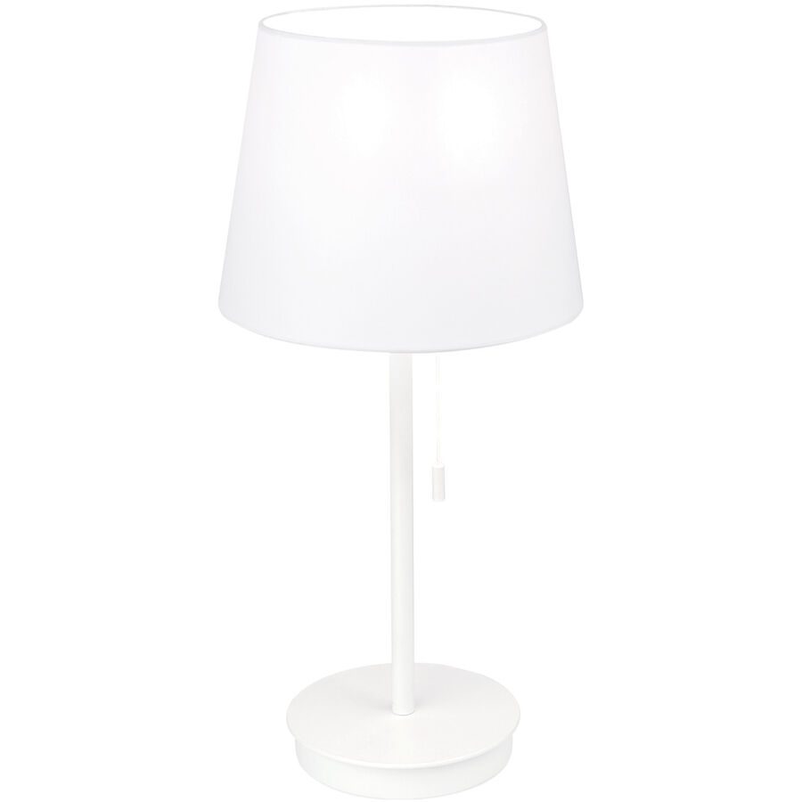 Tischlampe Ludwig Weiss Stahl/Leinen 23.5 cm 50 cm - Tischlampe