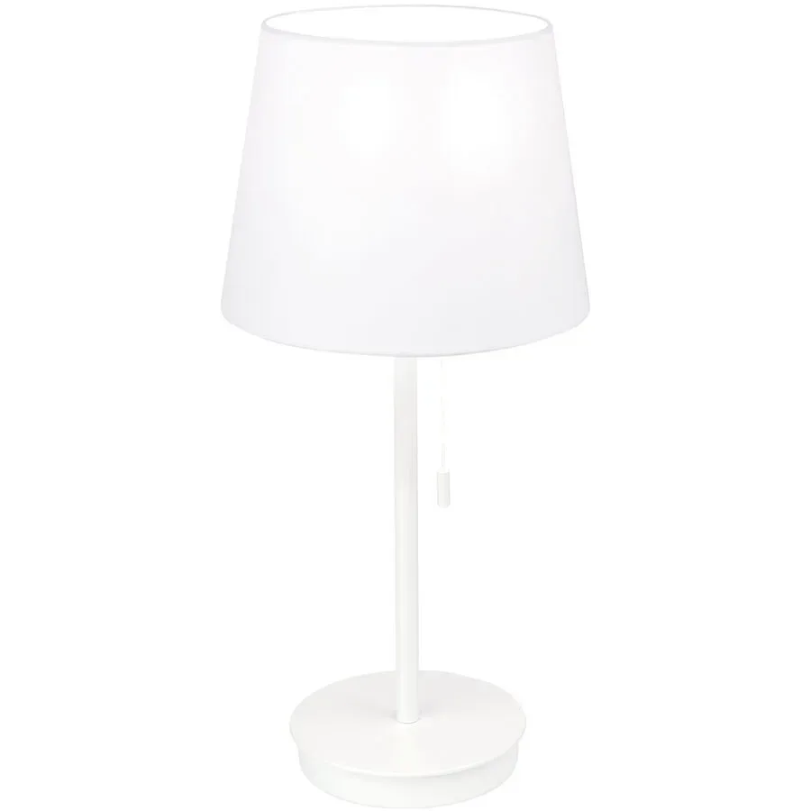 Tischlampe Ludwig Weiss Stahl/Leinen 23.5 cm 50 cm - Tischlampe