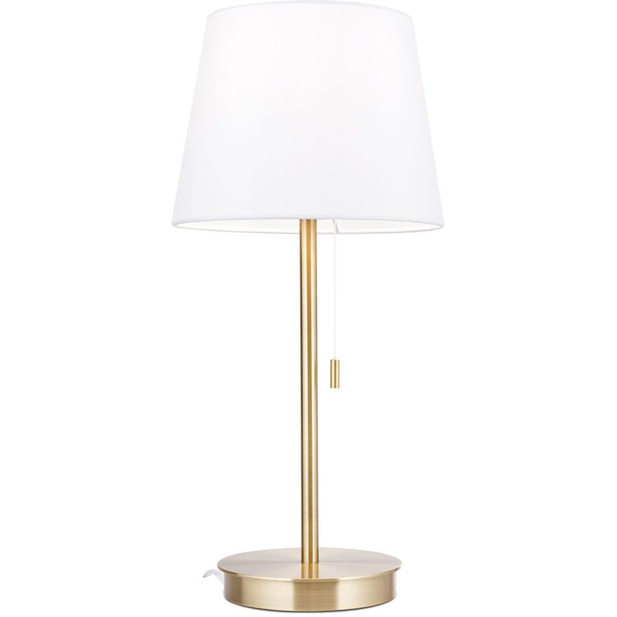 Tischlampe Ludwig Stahl/Leinen 23.5 cm 50 cm - Farbe: Patina - Tischlampe