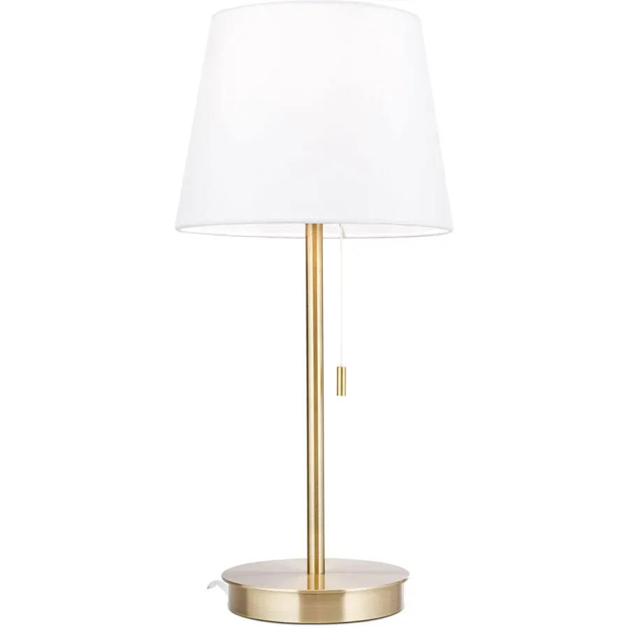 Tischlampe Ludwig Stahl/Leinen 23.5 cm 50 cm - Farbe: Patina - Tischlampe