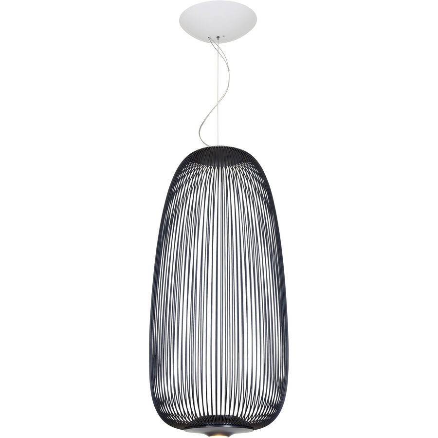 Foscarini Pendellampe Spokes MyLight 1 Grau Aluminium/Stahl 33 cm 71 cm - Farbe: graphit - LED - Lichtfarbe: Extra warmweiss - Pendellampe- LED