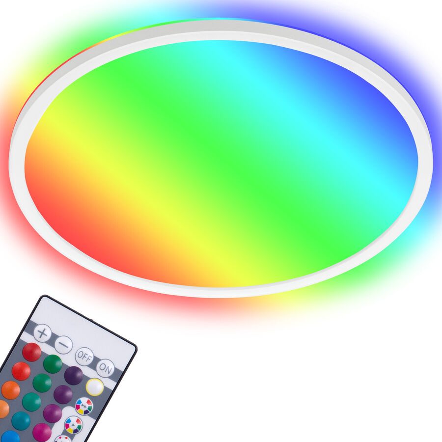 Deckenlampe Emma Kunststoff weiss RGB Ø 42 cm - LED - Lichtfarbe: Helles Neutralweiss - Deckenlampe- LED Energiesparlampe