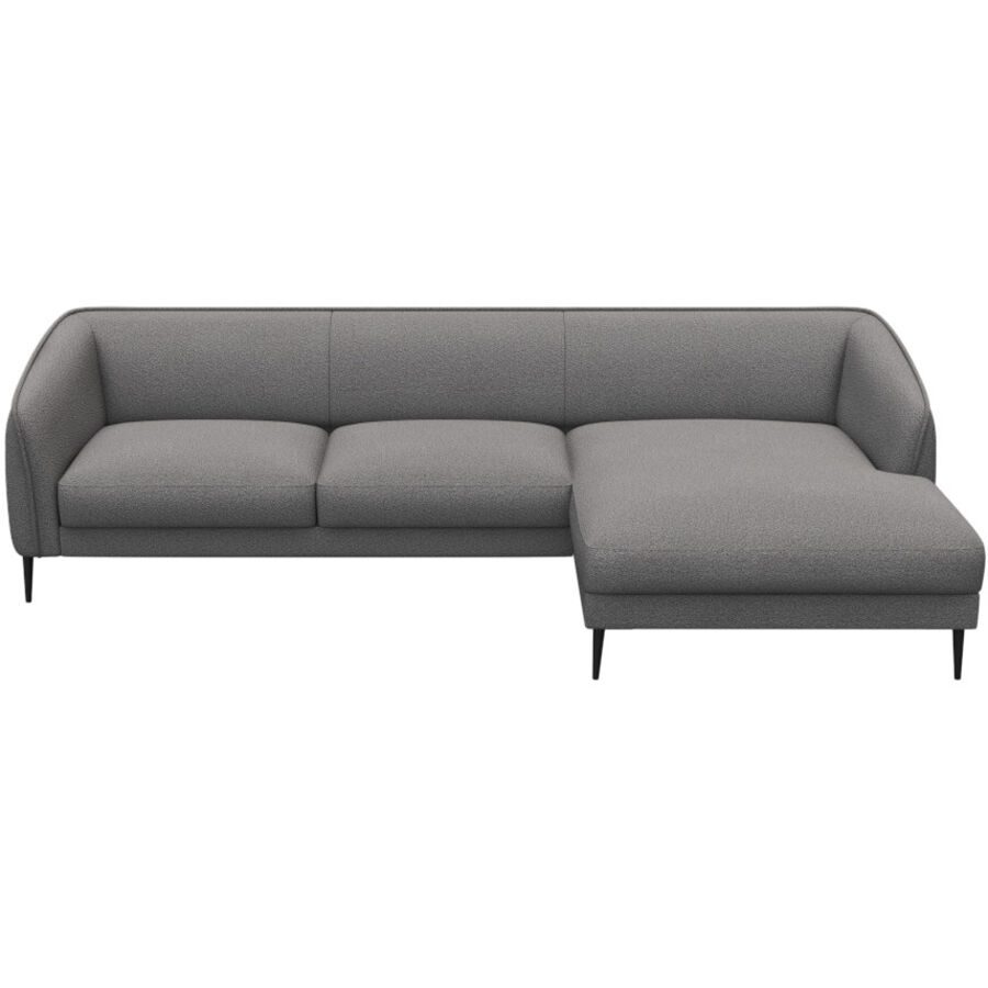 Ecksofa Fady Grau Stoff 298 cm 148.5 cm - Farbe: Hellgrau - Ecksofa