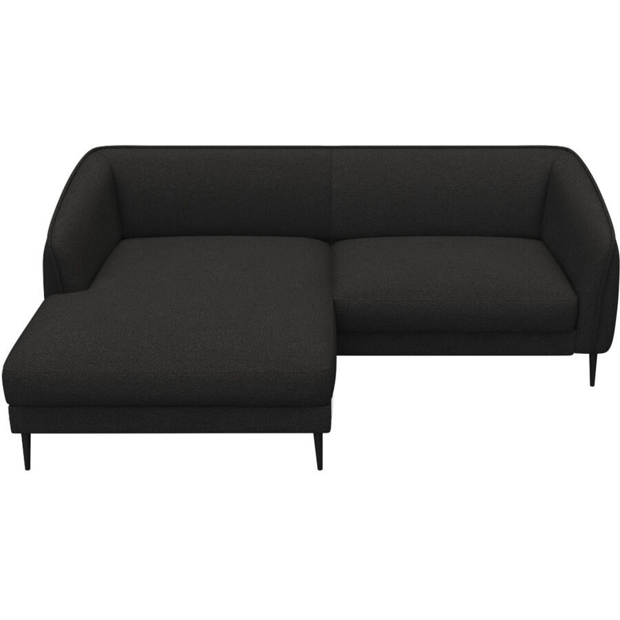 Ecksofa Fady Grau Stoff 218 cm 148.5 cm - Farbe: Anthrazitgrau - Ecksofa