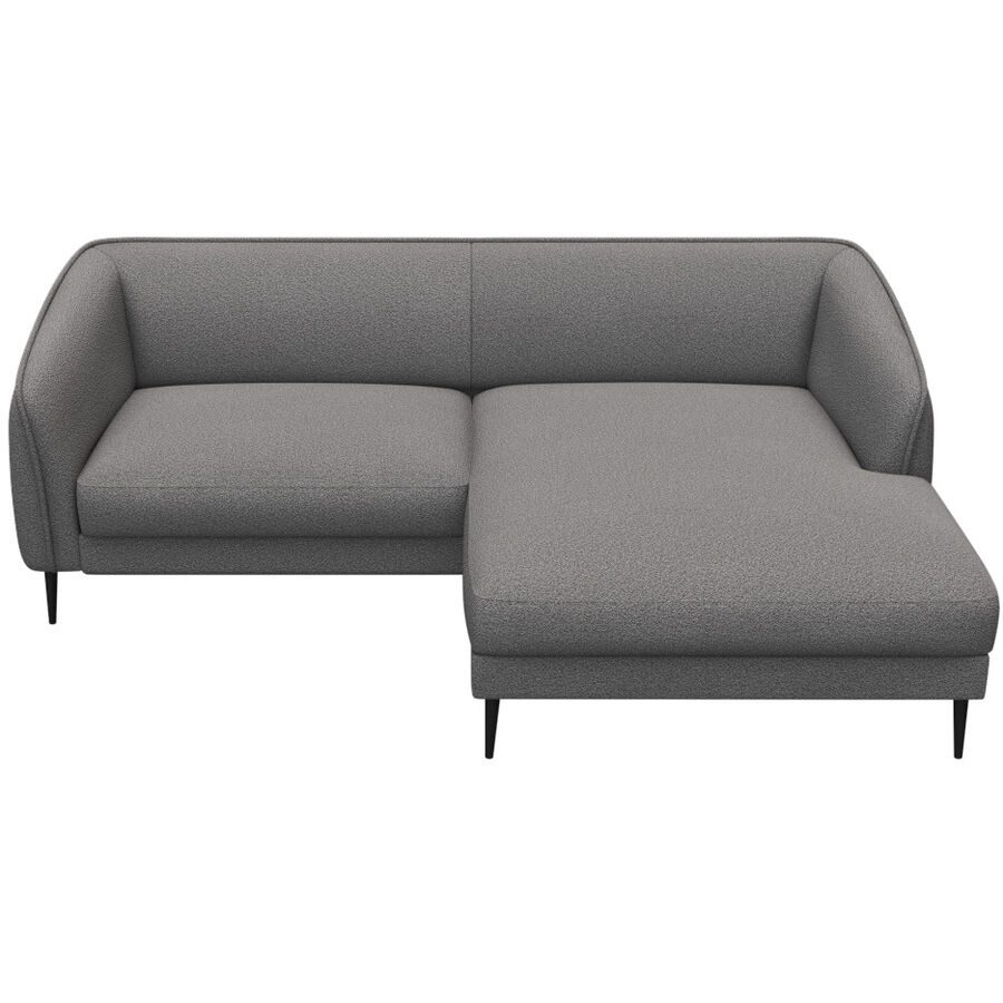 Ecksofa Fady Grau Stoff 220 cm 148.5 cm - Farbe: Hellgrau - Ecksofa