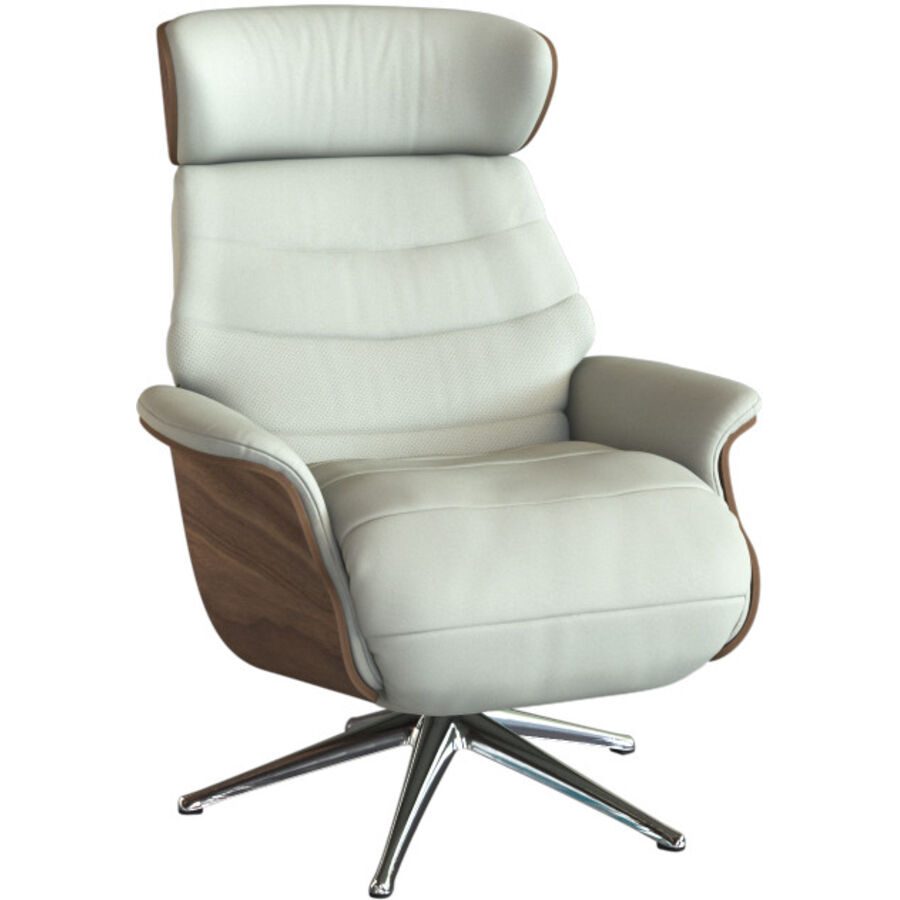 Relaxsessel Cam Beige Leder 83 cm 88 cm - Relaxsessel