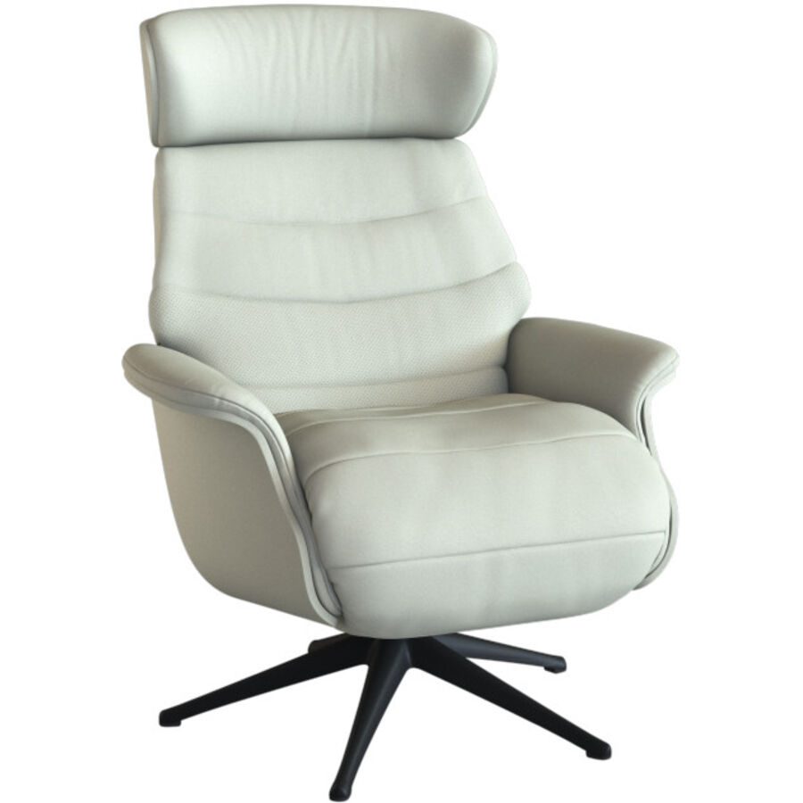 Relaxsessel Cam Beige Leder 83 cm 88 cm - Relaxsessel