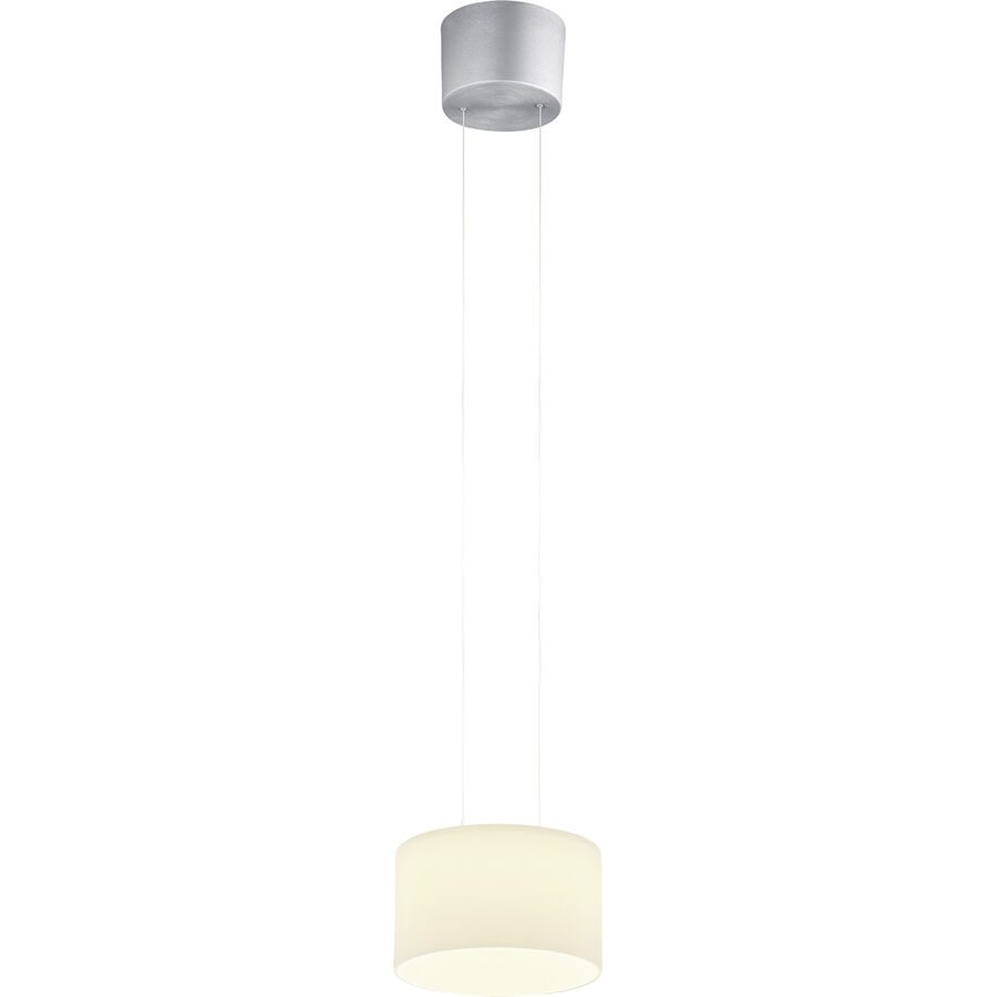 Designer-Pendellampe Bankamp Grand opal aluminium eloxiert 1-flammig dimmbar D 20 cm - Farbe: Silber/Weiss - LED - Lichtfarbe: Extra warmweiss -