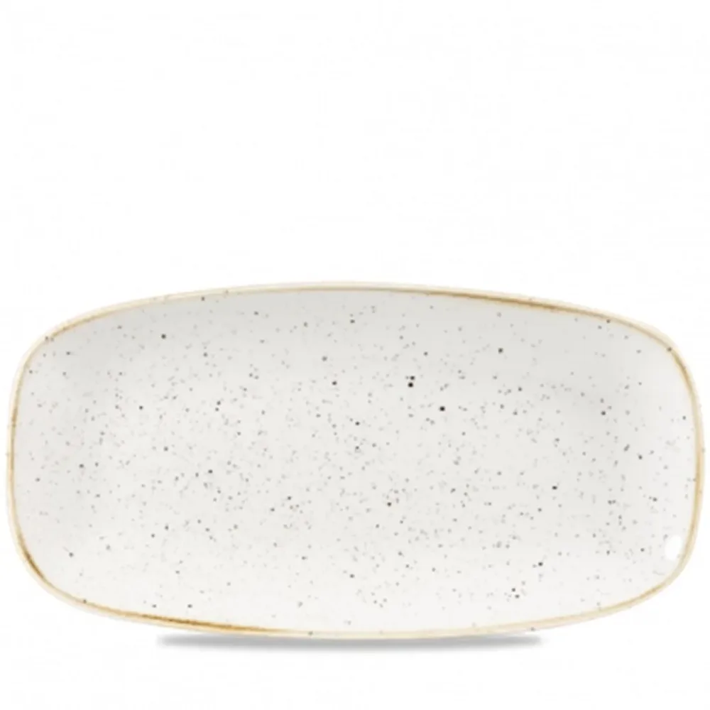Churchill Chefs Oblong Platte Stonecast Barley White; 29.8x15.3 cm (LxB); weiss/braun; rechteckig; 12 Stück / Pack