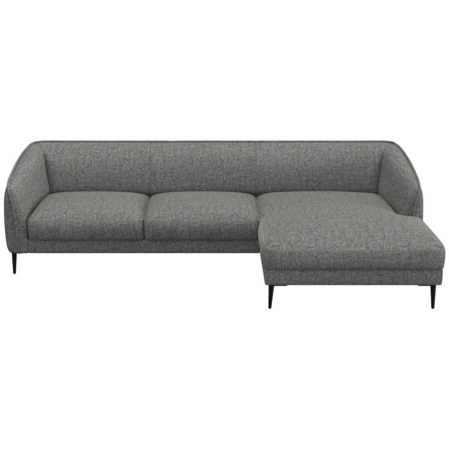 Ecksofa Fady Grau Stoff 298 cm 74 cm - Farbe: flanellgrau - Ecksofa