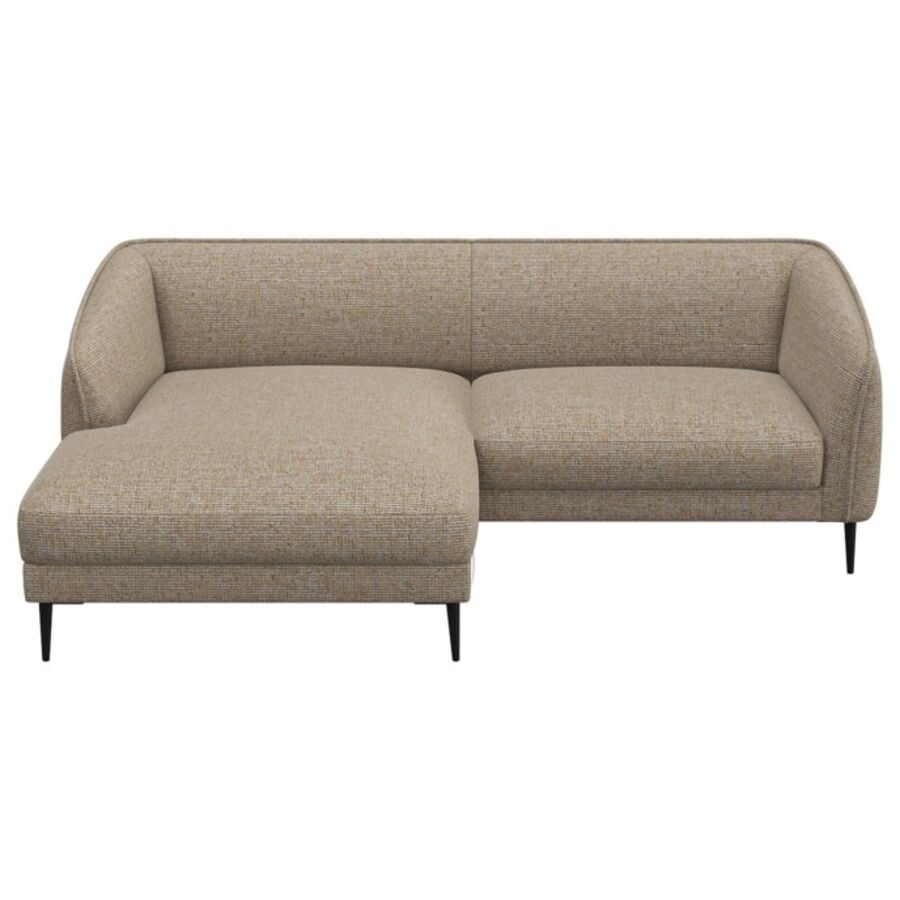 Ecksofa Fady Braun Stoff 238 cm 74 cm - Farbe: Hellbraun - Ecksofa