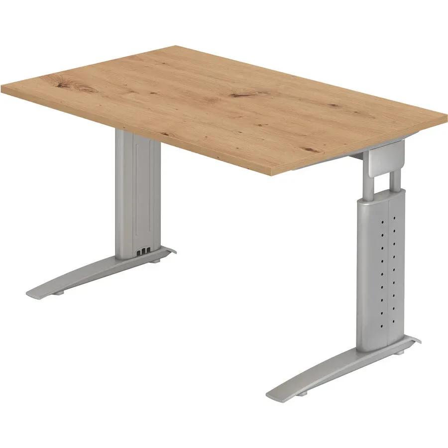 Hammerbacher Schreibtisch US12 Eiche, Silber 1.200 x 800 x 680 x 680 - 860 mm