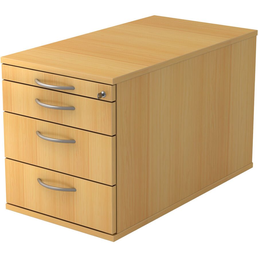 Rollcontainer Office Braun Holz/Metall 42.8 cm 51.2 cm 80 cm - Farbe: buche - Material: Holzwerkstoff - Rollcontainer