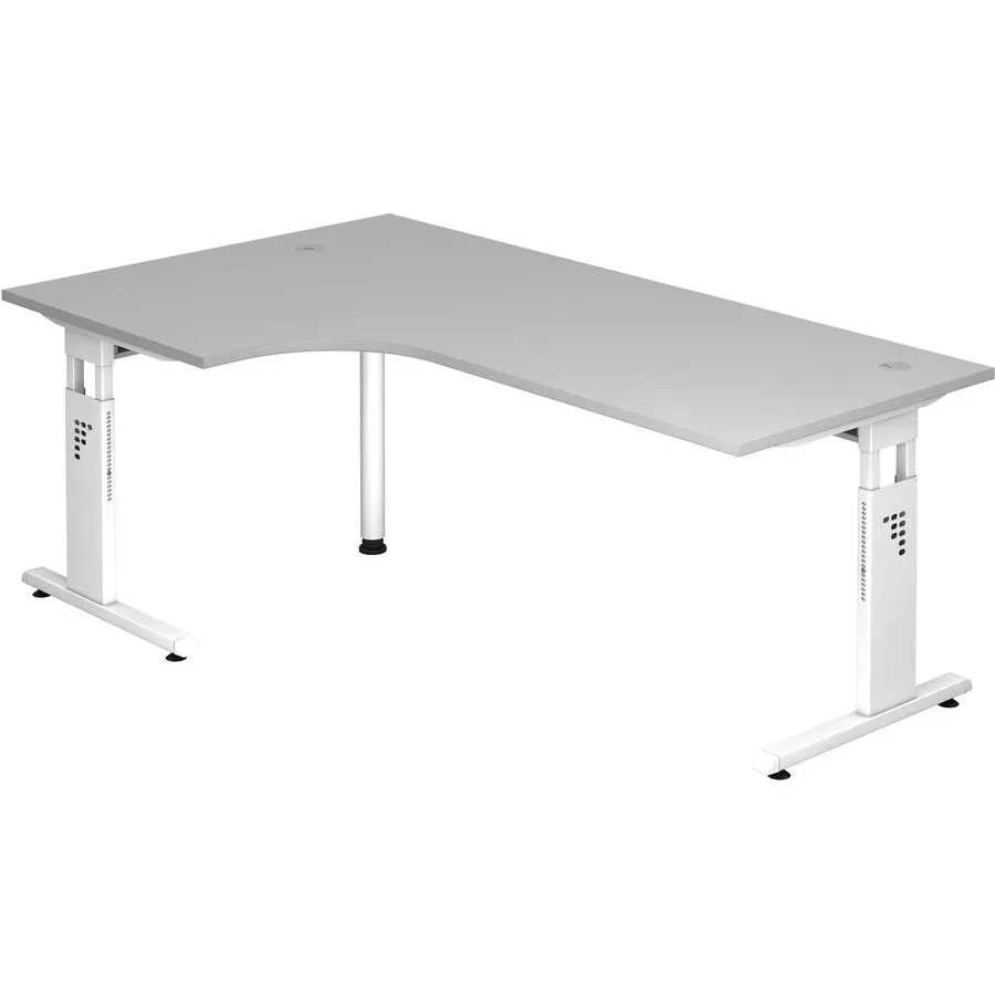 Schreibtisch Office Grau Holz 200 cm - Material: Holzwerkstoff - Schreibtisch