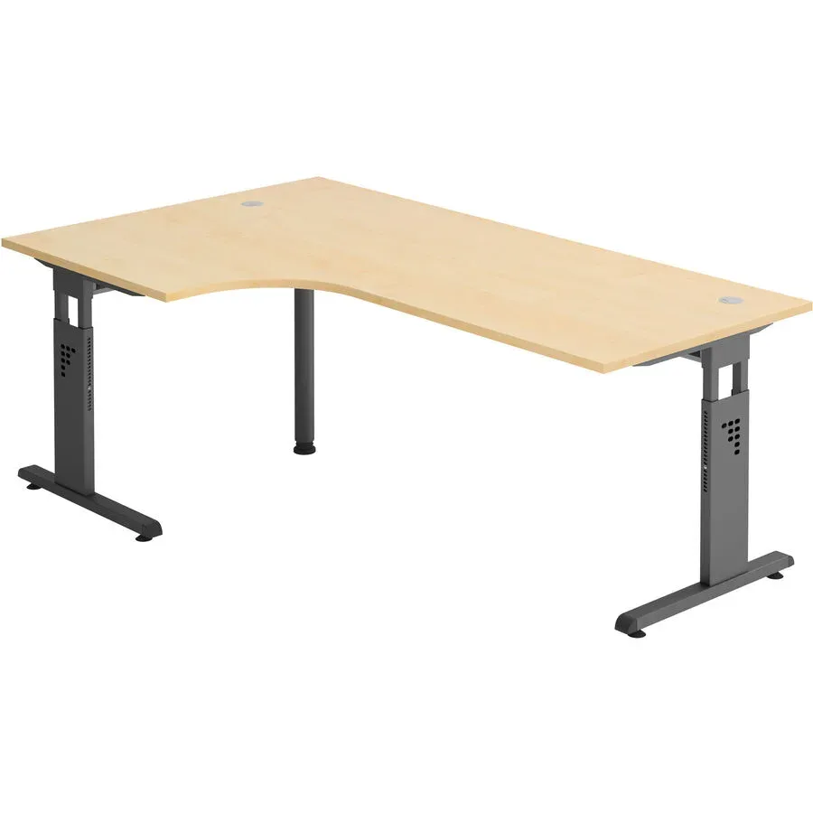 Schreibtisch Office Holz 200 cm - Farbe: Ahorn - Material: Holzwerkstoff - Schreibtisch