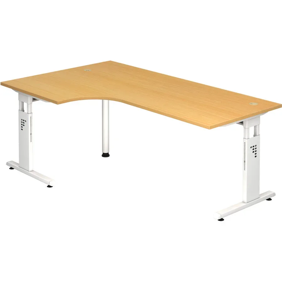 Schreibtisch Office Braun Holz 200 cm - Farbe: buche - Material: Holzwerkstoff - Schreibtisch