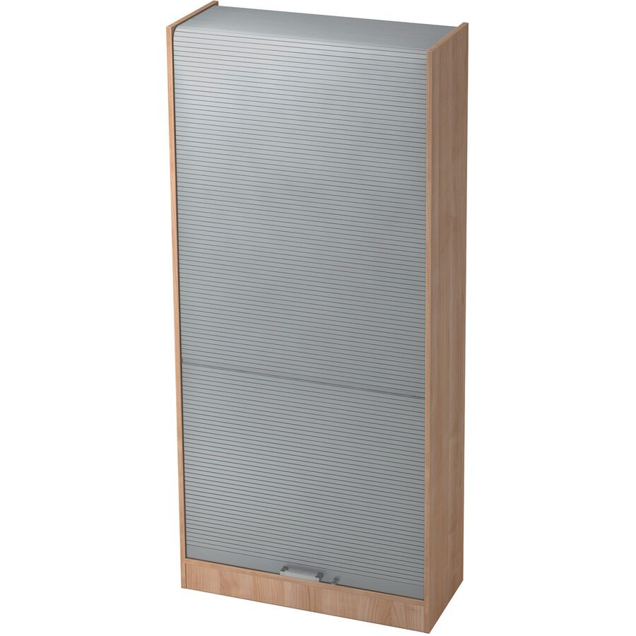Aktenschrank Office Silber/Braun Holz/Kunststoff 90 cm 40 cm 200.4 cm - Farbe: Silber, Nussbaum Dekor - Material: Holzwerkstoff, Kunststoff -