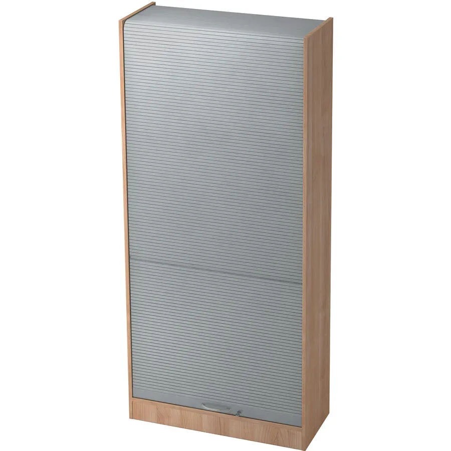 Aktenschrank Office Silber Holz 90 cm 40 cm 200.4 cm - Farbe: Silber, Nussbaum Dekor - Material: Holzwerkstoff - Aktenschrank