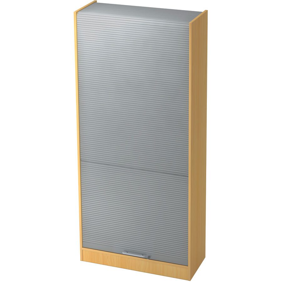 Aktenschrank Office Silber/Braun Holz/Kunststoff 90 cm 40 cm 200.4 cm - Farbe: Silber, Buche Dekor - Material: Holzwerkstoff, Kunststoff -