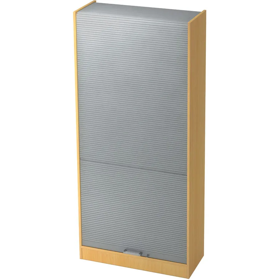 Aktenschrank Office Silber/Braun Holz/Kunststoff 90 cm 40 cm 200.4 cm - Farbe: Silber, Buche Dekor - Material: Holzwerkstoff, Kunststoff -