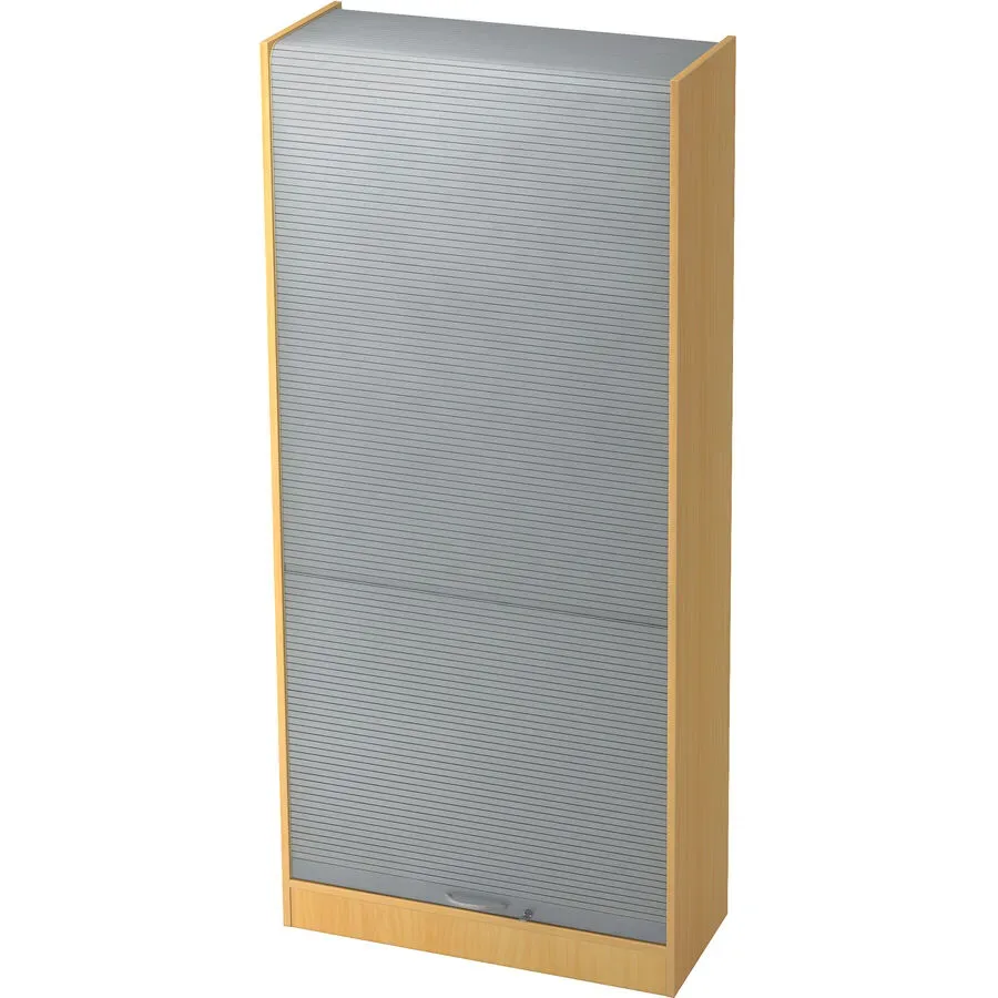 Aktenschrank Office Silber/Braun Holz/Kunststoff 90 cm 40 cm 200.4 cm - Farbe: Silber, Buche Dekor - Material: Holzwerkstoff, Kunststoff -