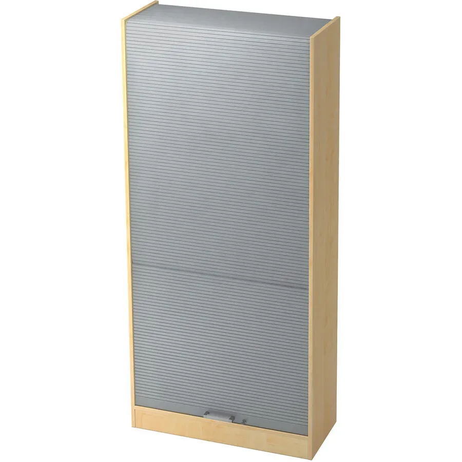 Aktenschrank Office Silber/Braun Holz/Kunststoff 90 cm 40 cm 200.4 cm - Farbe: Silber, Ahorn Dekor - Material: Holzwerkstoff, Kunststoff -