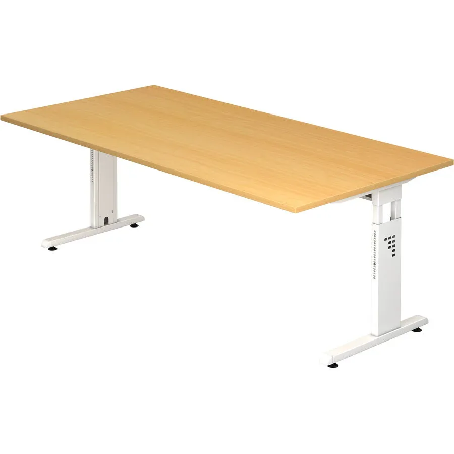Schreibtisch Office Braun Holz 200 cm - Farbe: buche - Material: Holzwerkstoff - Schreibtisch