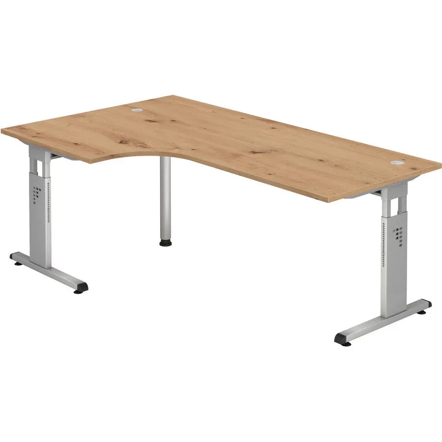 Schreibtisch Office Braun Holz 200 cm - Farbe: Asteiche - Material: Holzwerkstoff - Schreibtisch