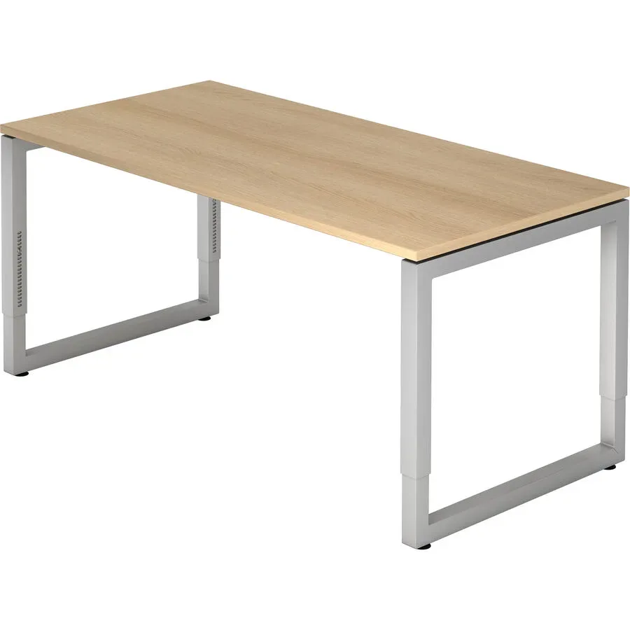 Schreibtisch Office Braun Holz 160 cm Höhenverstellbar (manuell) - Farbe: eiche - Material: Holzwerkstoff - Schreibtisch